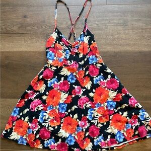 Floral Dress - Black, Red, Blue, Pink